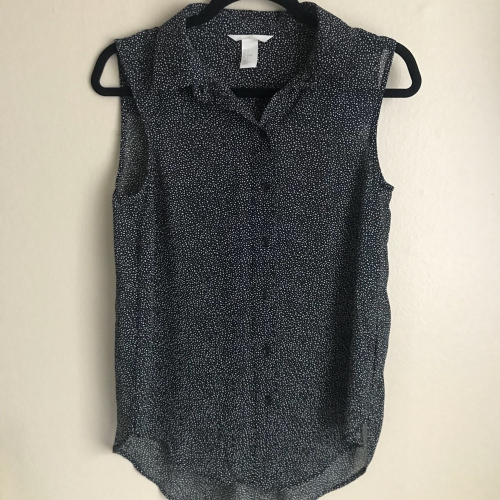 H&M Collared Sheer Blouse